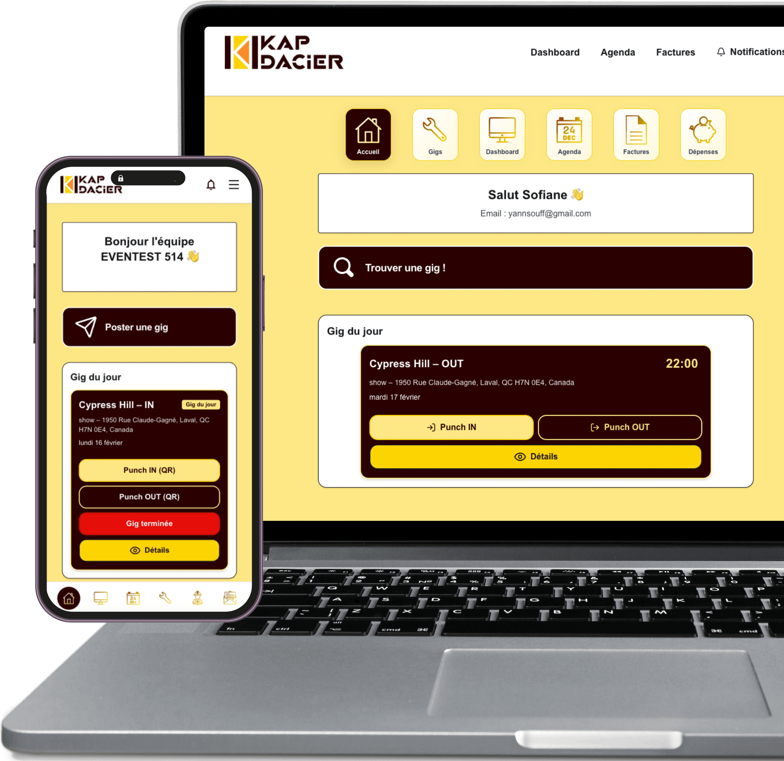 Kapdacier sur mobile